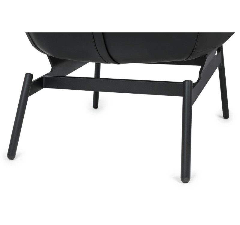 Fotel LAZY czarny ekoskóra - podstawa czarna