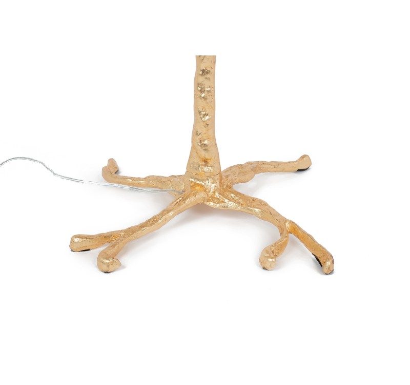 Lampa podłogowa TIFFANY 175 czarna  mosiądz / naturalne pióra