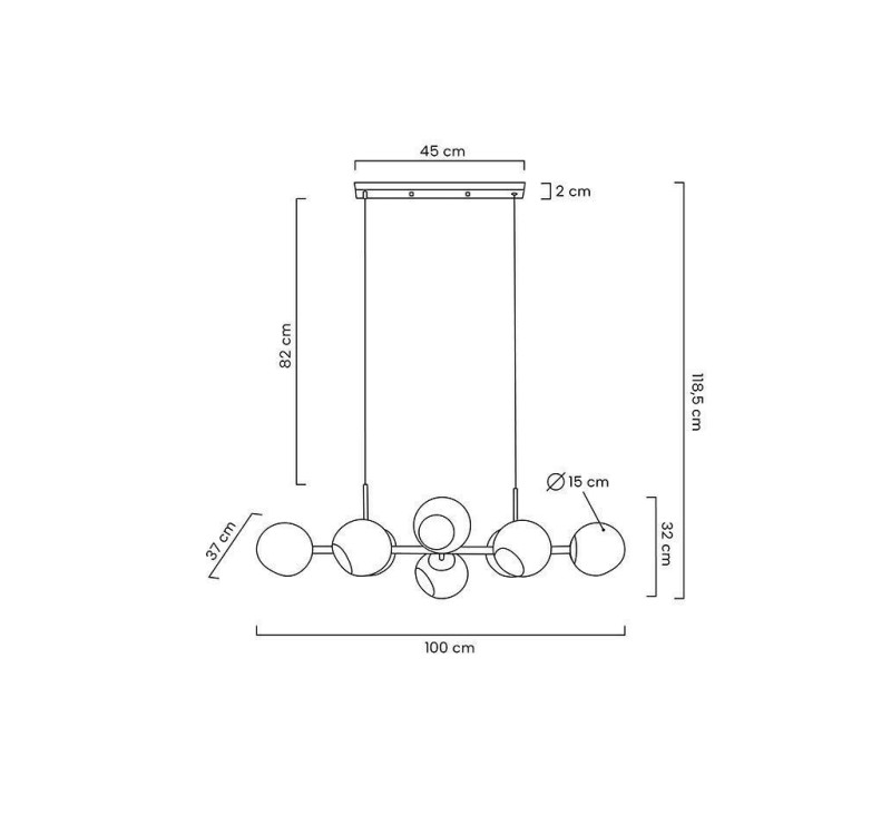 MOOSEE lampa wisząca ROMEO GOLD złota / bursztynowa