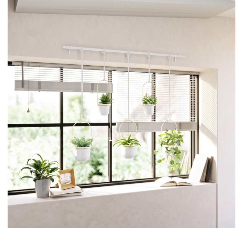 UMBRA donica wisząca TRIFLORA 5 LARGE biała / mosiądz