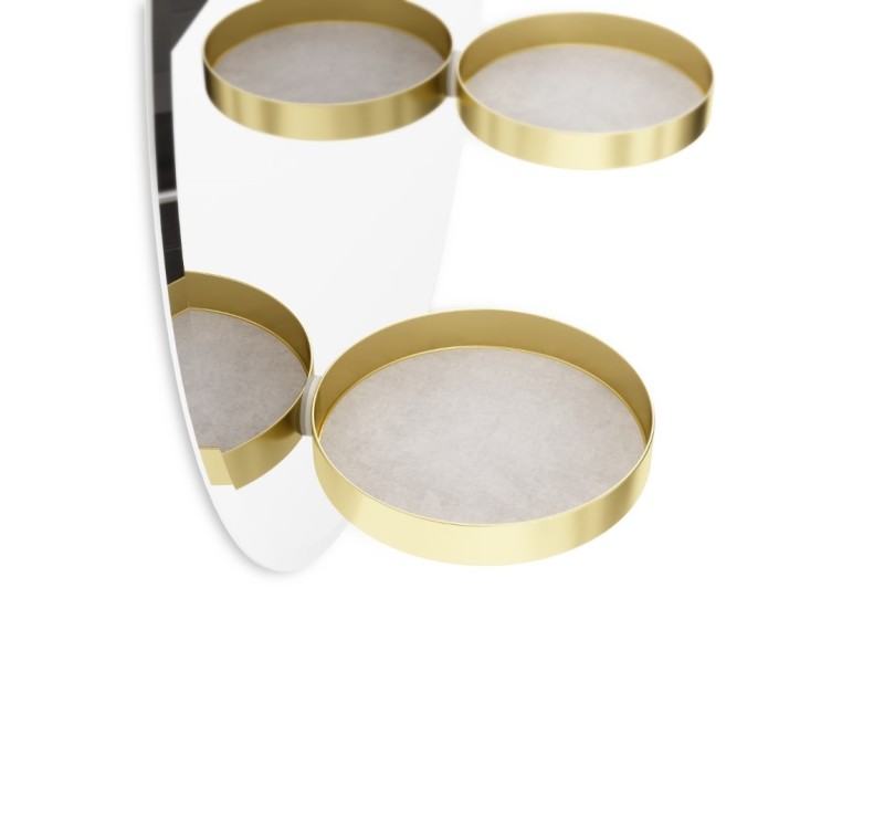 UMBRA lustro ścienne PERCH 60 cm mosiężne