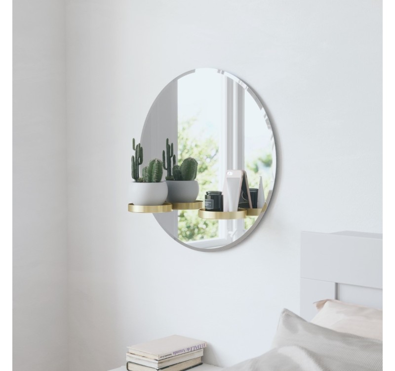 UMBRA lustro ścienne PERCH 60 cm mosiężne