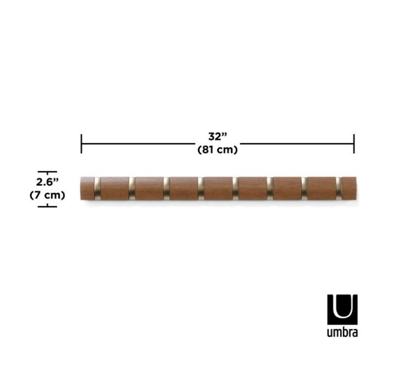 UMBRA wieszak ścienny FLIP 8 brązowy