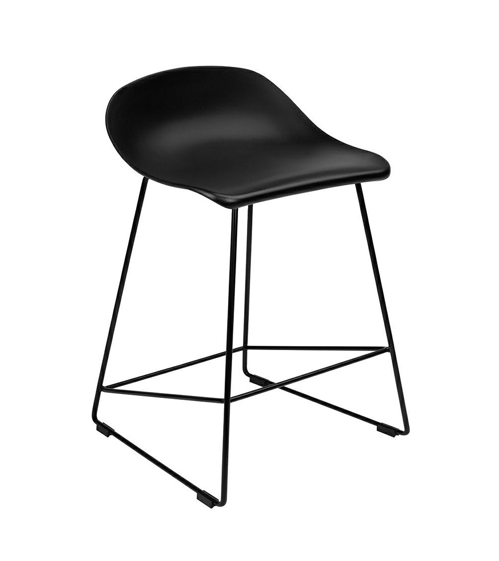 Krzesło barowe ROLF czarne 66 cm - polipropylen, metal