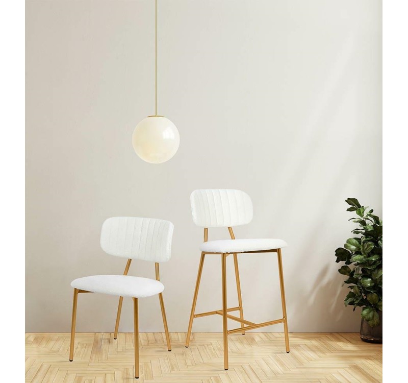 Krzesło FABIOLA BOUCLE białe