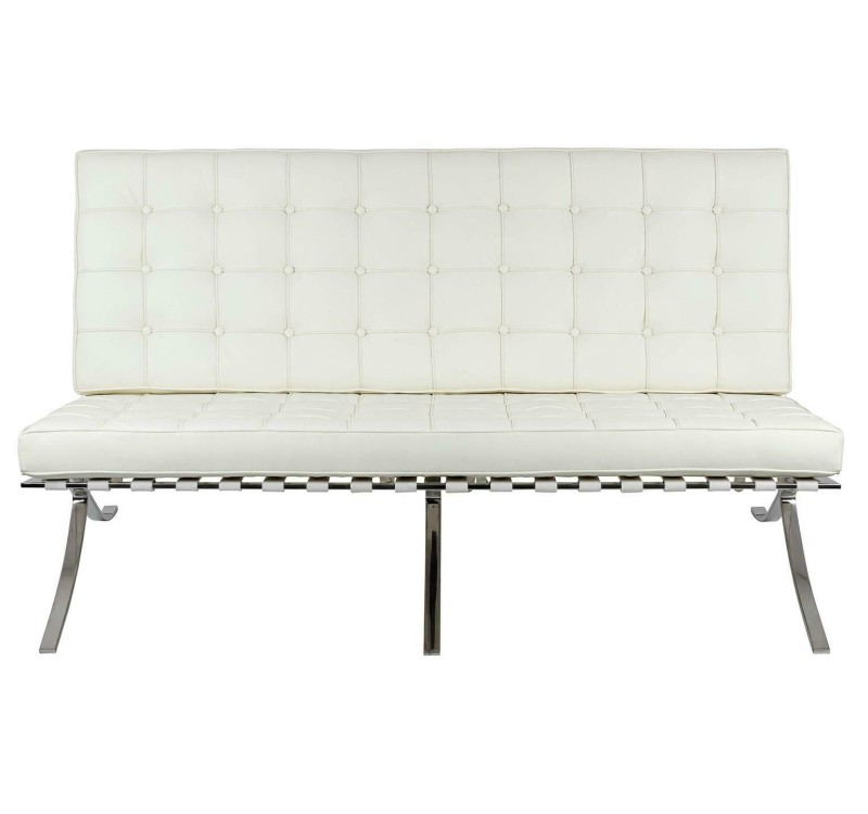 Sofa trzyosobowa BARCELON PRESTIGE PLUS biała - włoska skóra naturalna