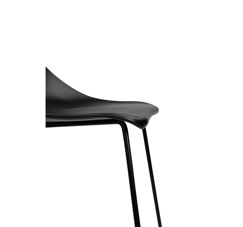 Krzesło barowe ROLF czarne 66 cm - polipropylen, metal
