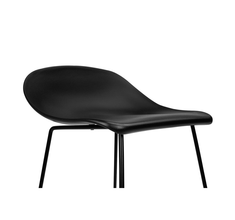 Krzesło barowe ROLF czarne 66 cm - polipropylen, metal