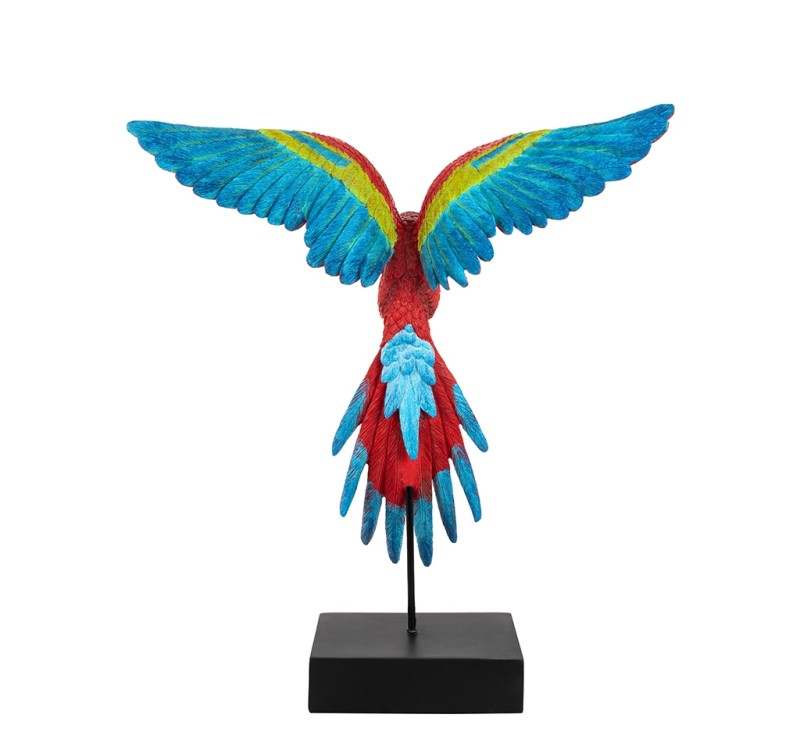 KARE dekoracja PAPUGA ROZŁOŻONE  SKRZYDŁA 52x61 cm czerwona / niebieska