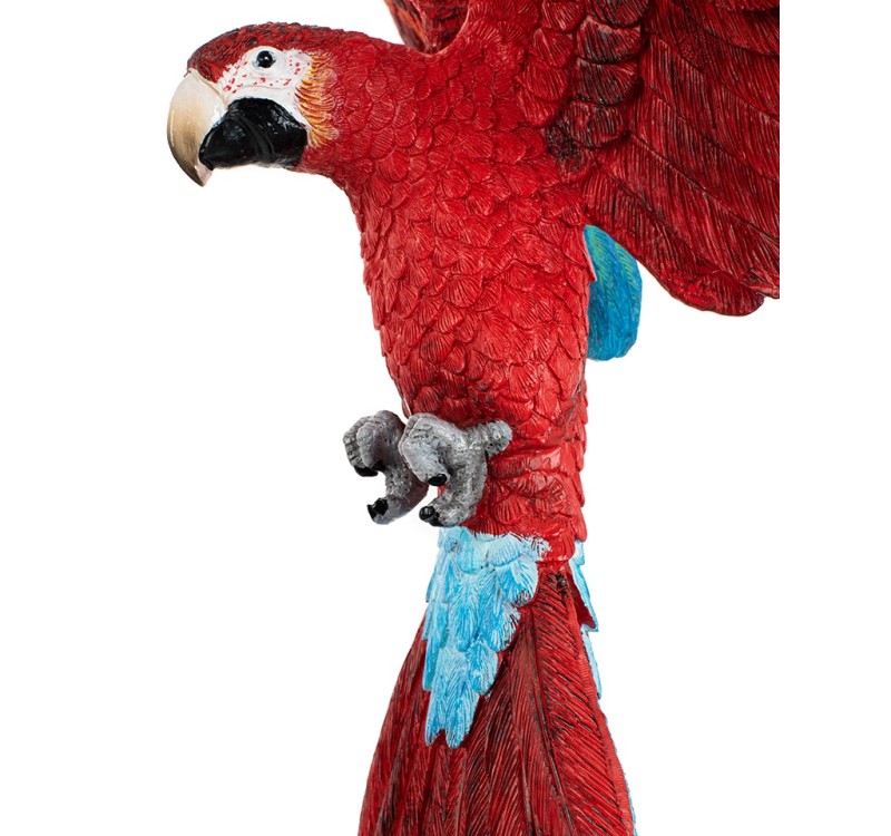 KARE dekoracja PAPUGA ROZŁOŻONE  SKRZYDŁA 52x61 cm czerwona / niebieska