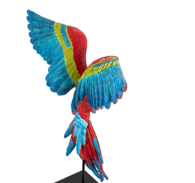 KARE dekoracja PAPUGA ROZŁOŻONE  SKRZYDŁA 52x61 cm czerwona / niebieska