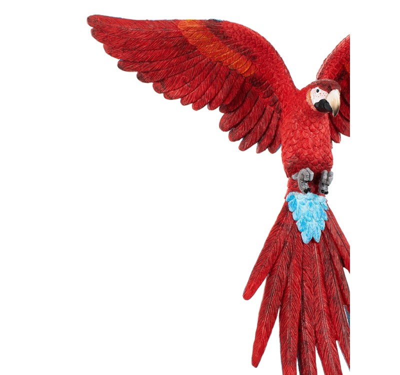 KARE dekoracja PAPUGA ROZŁOŻONE  SKRZYDŁA 52x61 cm czerwona / niebieska