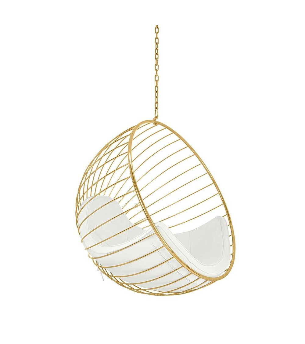 Fotel wiszący GABBIA złoty / beżowy