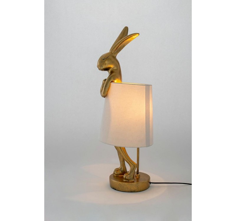 KARE lampa stołowa RABBIT 50 cm złota / biała