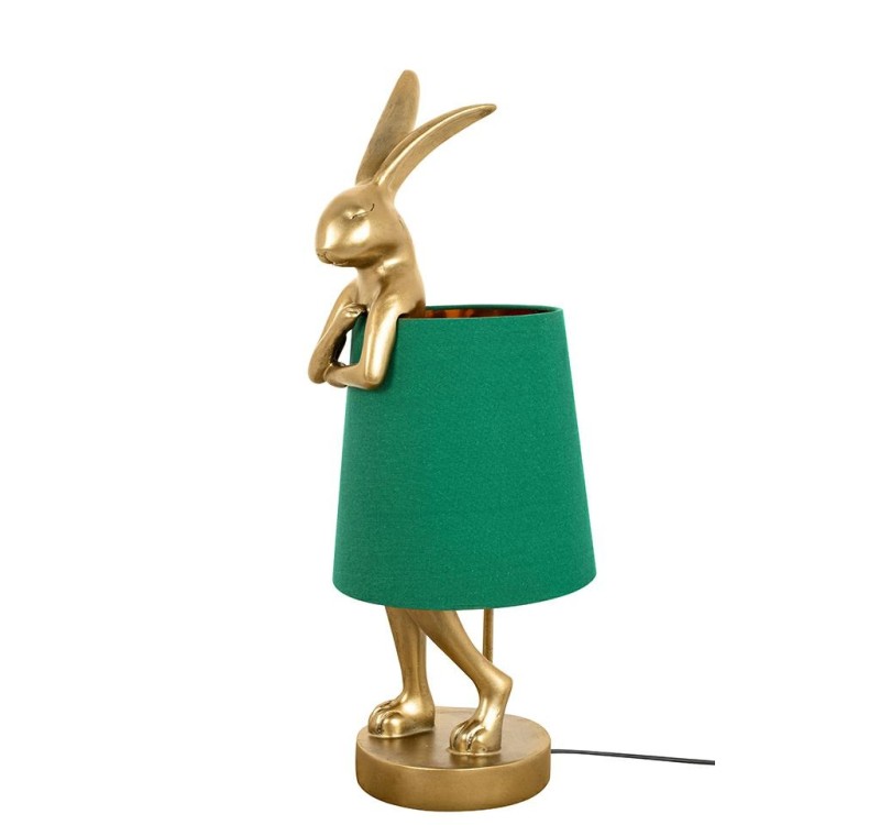 KARE lampa stołowa RABBIT 68 cm  złota / zielona
