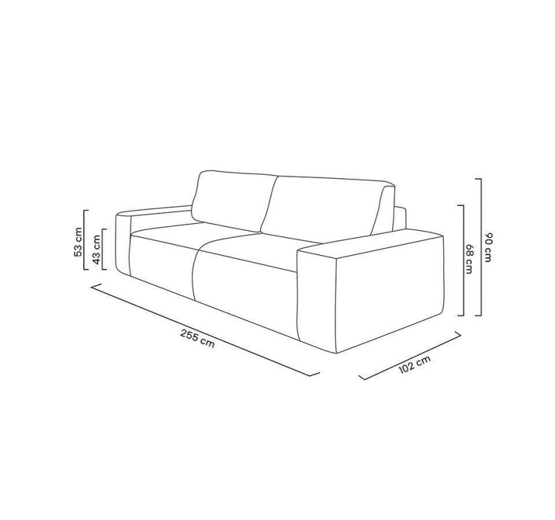 Sofa PILLOW z funkcją spania - I grupa tkanin