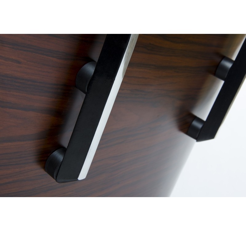 Fotel LOUNGE czarny / orzech - skóra naturalna