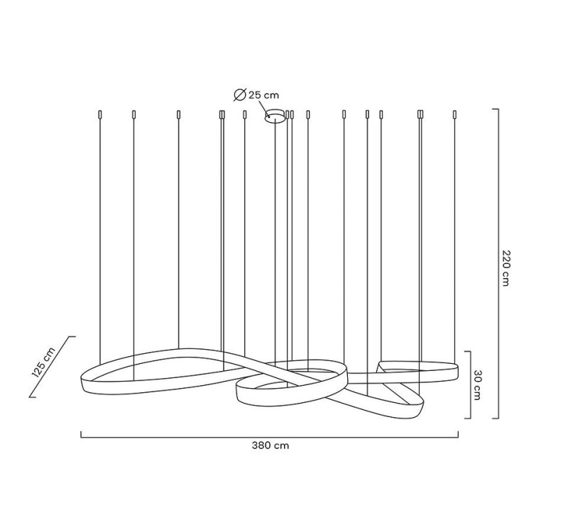 MOOSEE lampa wisząca WAVE 380 chrom