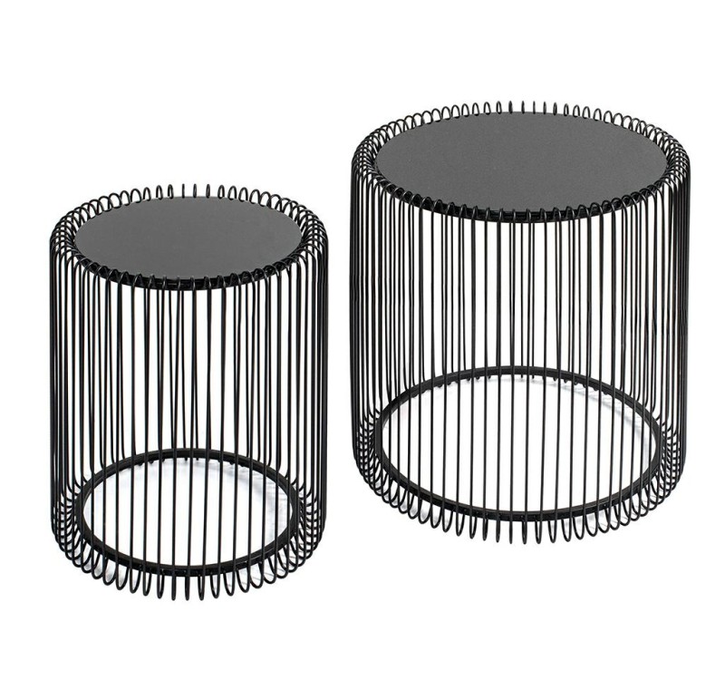 KARE zestaw stolików kawowych WIRE 44 cm czarny