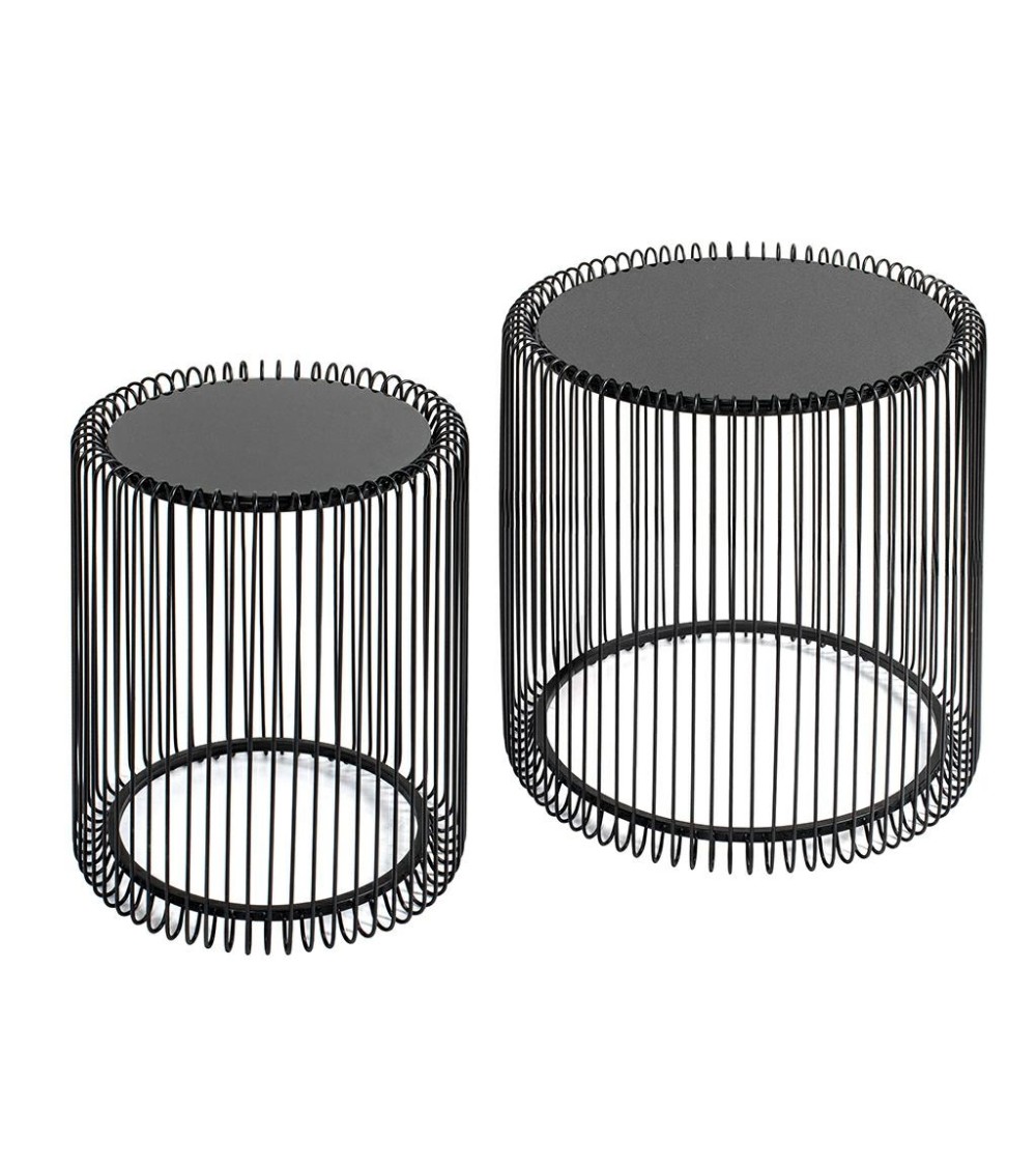 KARE zestaw stolików kawowych WIRE 44 cm czarny