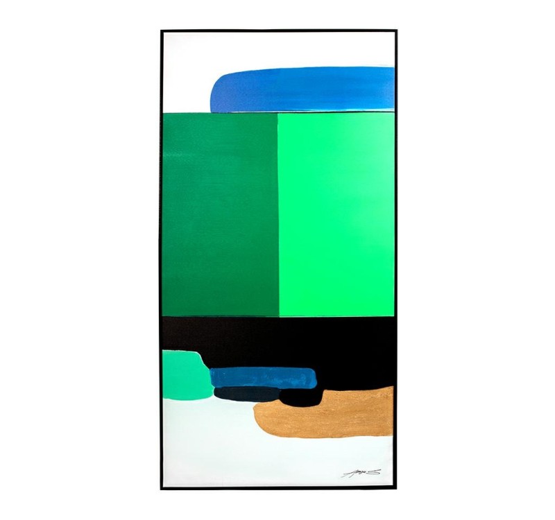 KARE obraz ABSTRACT SHAPES GREEN  73x143 cm