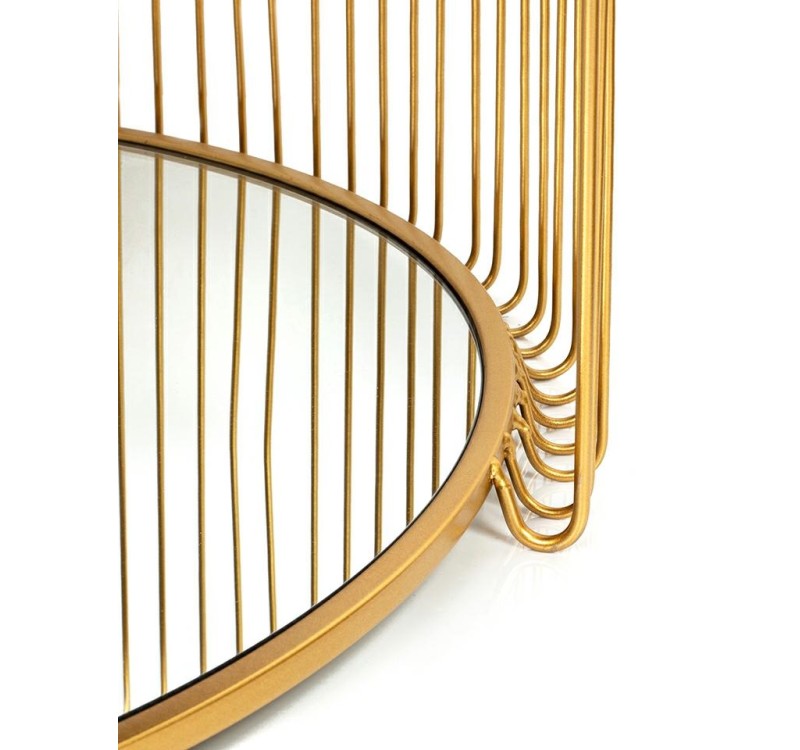 KARE zestaw stolików WIRE DOUBLE I mosiądz