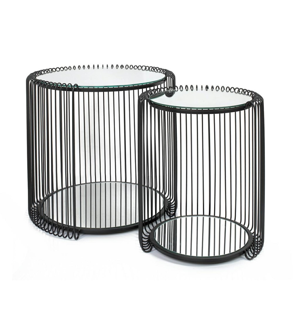 KARE zestaw stolików WIRE DOUBLE II czarny