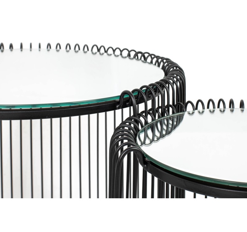 KARE zestaw stolików WIRE DOUBLE II czarny