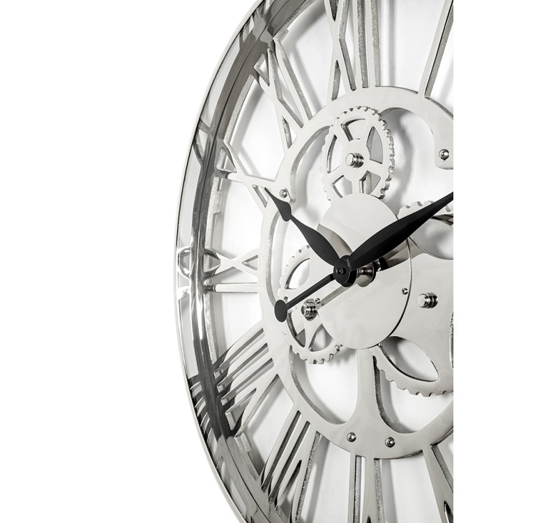 KARE zegar GEAR 60 srebrny