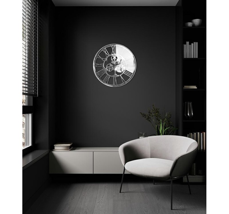 KARE zegar GEAR 60 srebrny