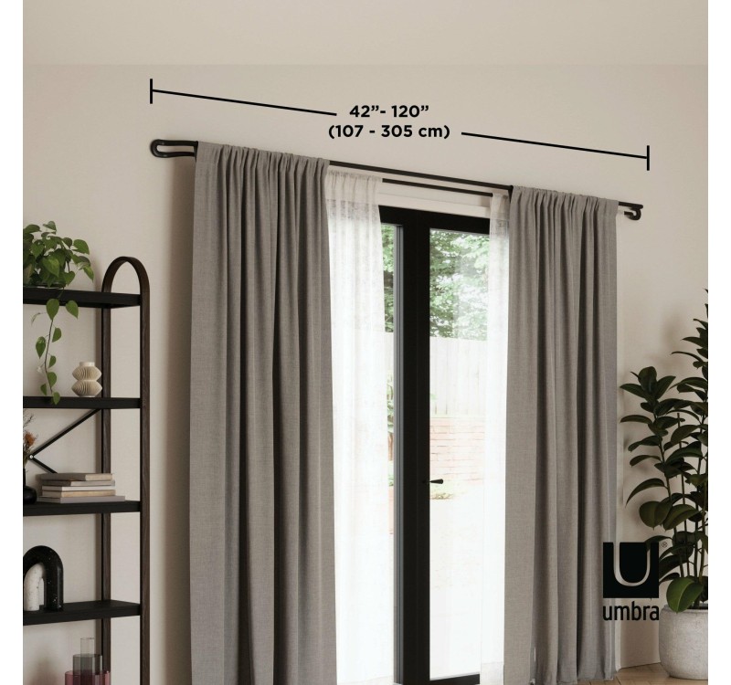 UMBRA karnisz MIDNIGHT 107 - 305 cm srebrny