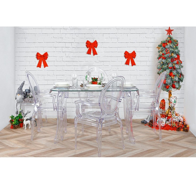 Krzesło PRINCE ARM transparentne - poliwęglan