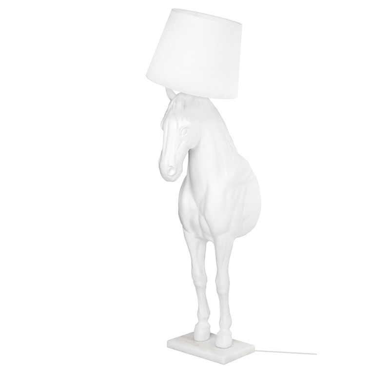 MOOSEE lampa podłogowa KOŃ HORSE STAND    M biała - włókno szklane