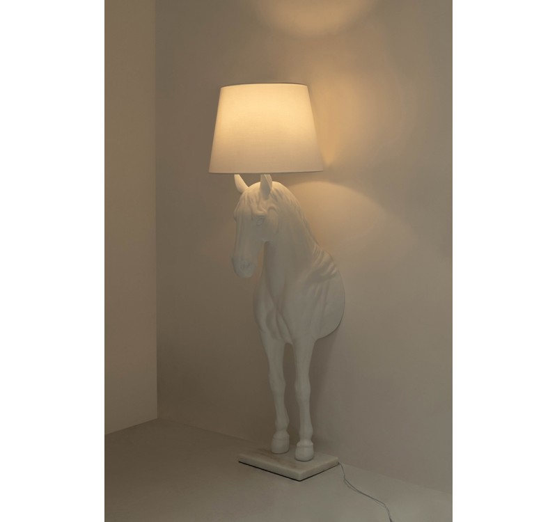 MOOSEE lampa podłogowa KOŃ HORSE STAND    M biała - włókno szklane