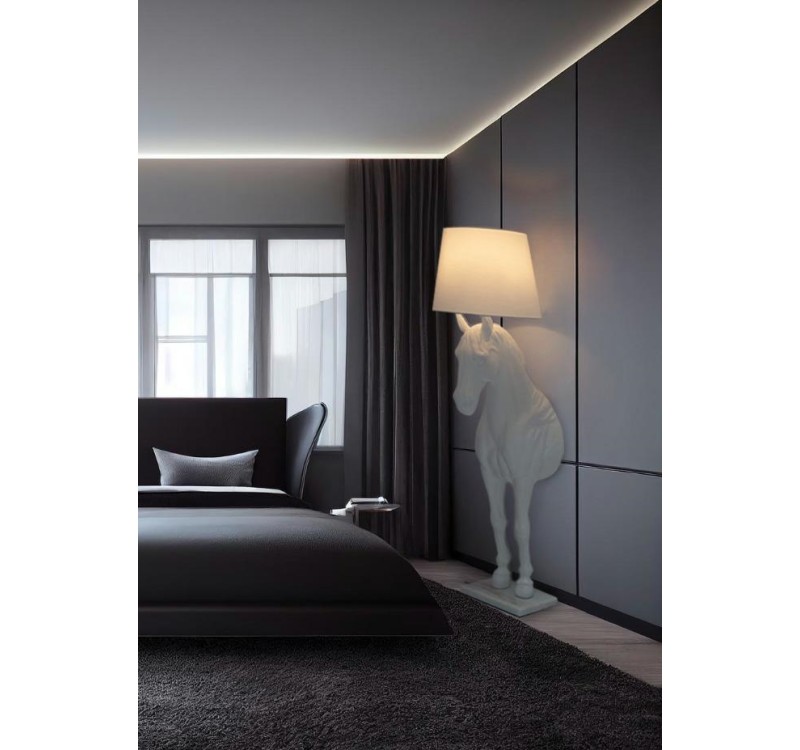 MOOSEE lampa podłogowa KOŃ HORSE STAND    M biała - włókno szklane