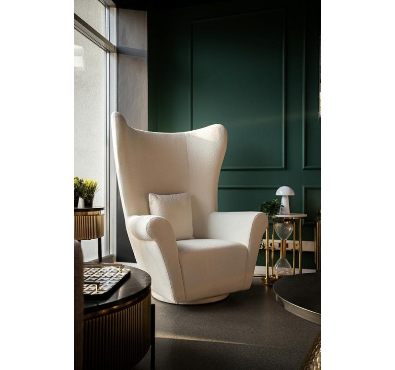 MaMaison fotel obrotowy GROSDOS biały /   chenille