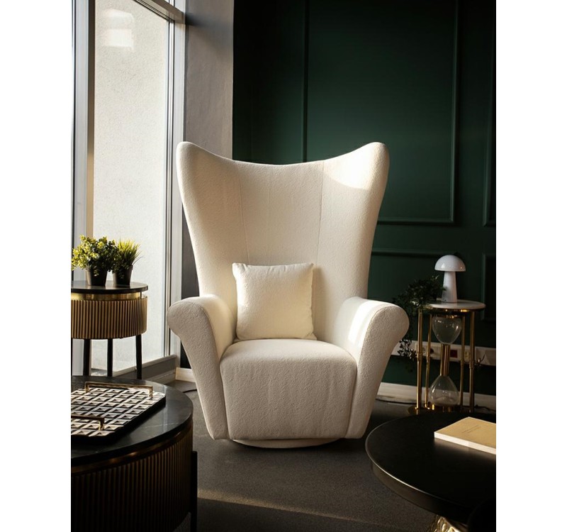 MaMaison fotel obrotowy GROSDOS biały /   chenille