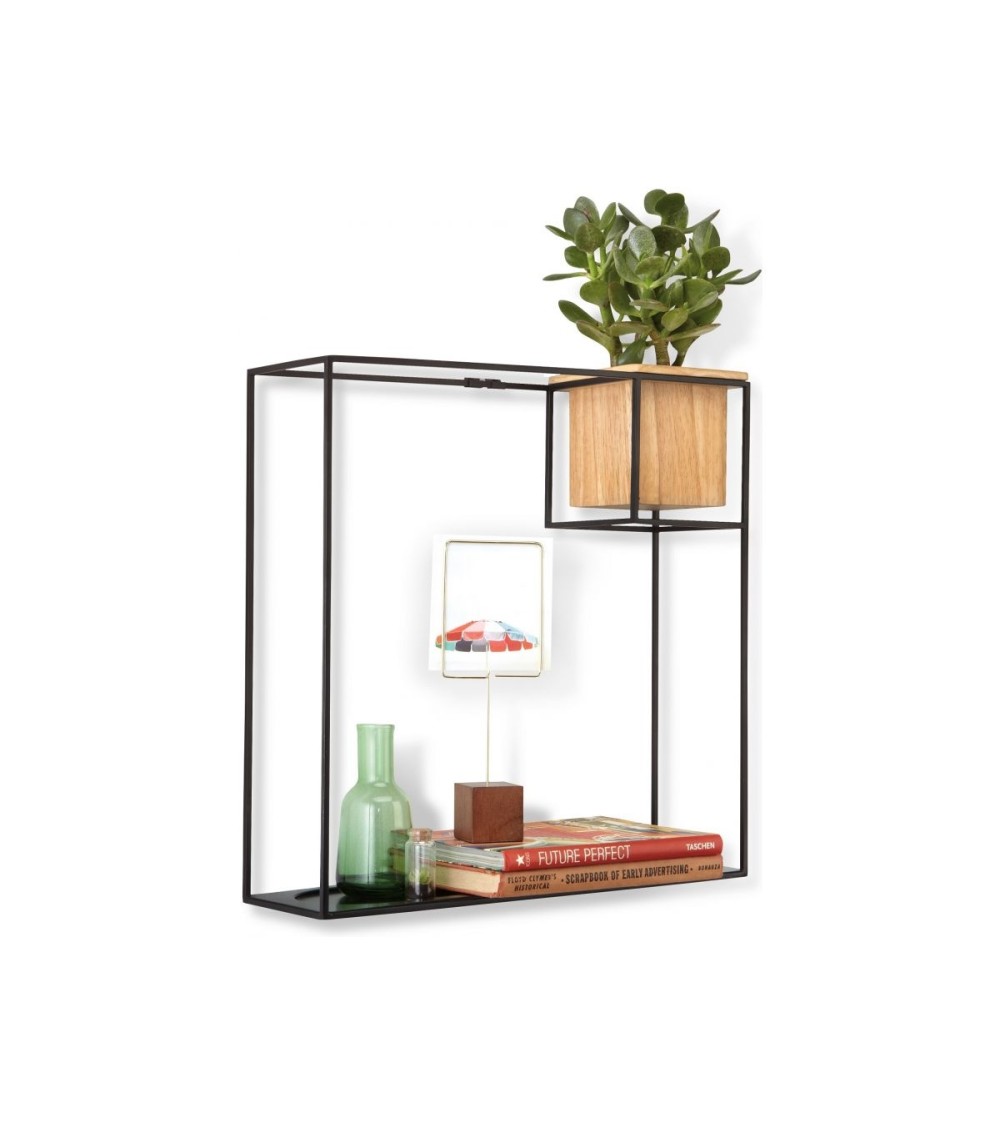 UMBRA półka CUBIST LARGE czarna - metal, drewno