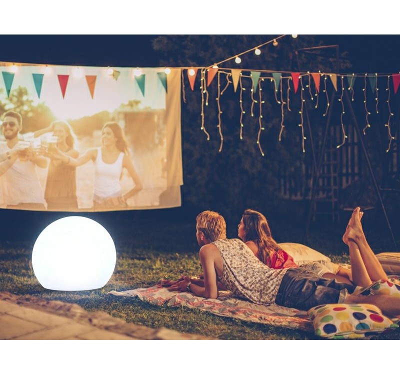 NEW GARDEN lampa ogrodowa BULY 40 SOLAR & BATTERY biała