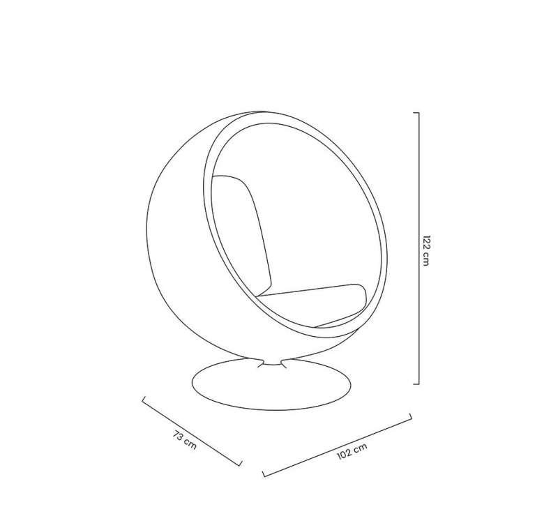 Fotel BALL biało-niebieski - włókno szklane