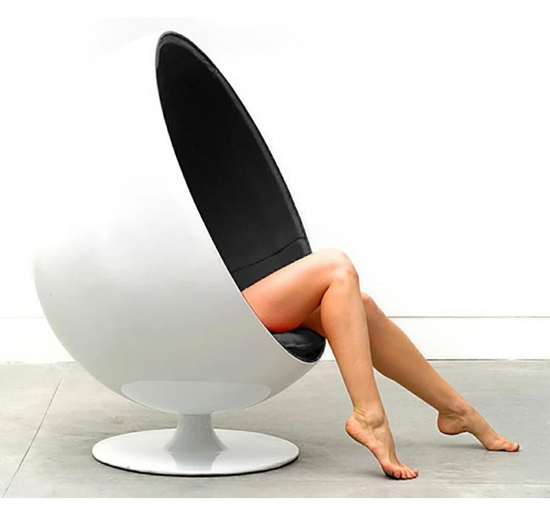 Fotel OVALIA biało-czarny - włókno szklane