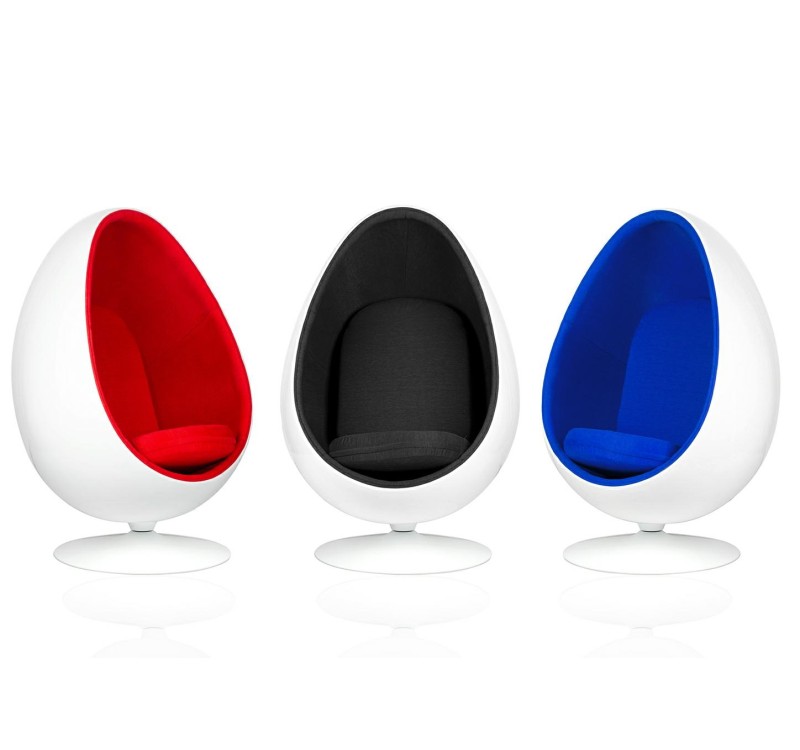 Fotel OVALIA biało-czarny - włókno szklane