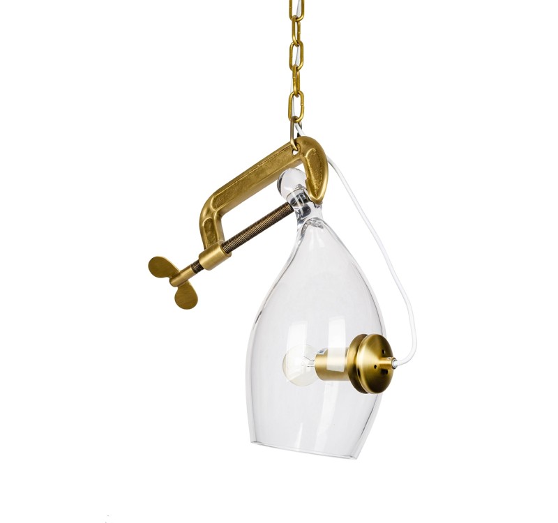 Lampa wisząca VICE mosiądz - metal, szkło