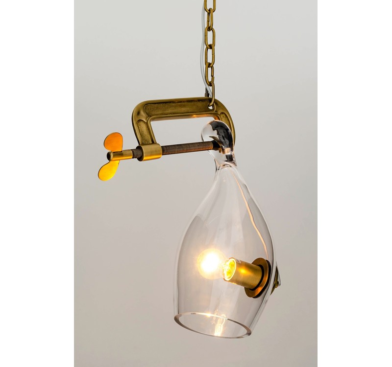 Lampa wisząca VICE mosiądz - metal, szkło