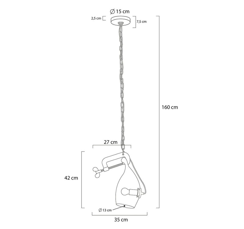 Lampa wisząca VICE mosiądz - metal, szkło
