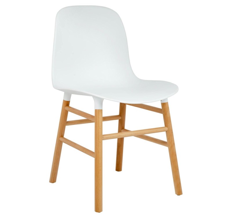 Krzesło IKAR białe - polipropylen, drewno bukowe