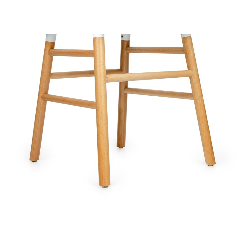 Krzesło IKAR białe - polipropylen, drewno bukowe