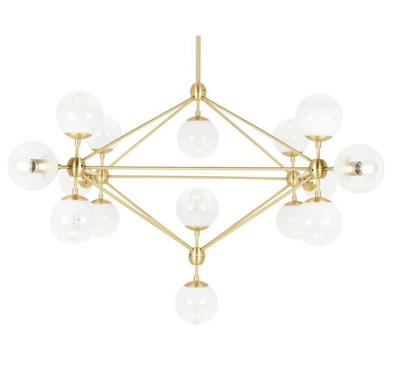 Lampa wisząca PLANETARIO 15 GOLD złota - klosze szronione