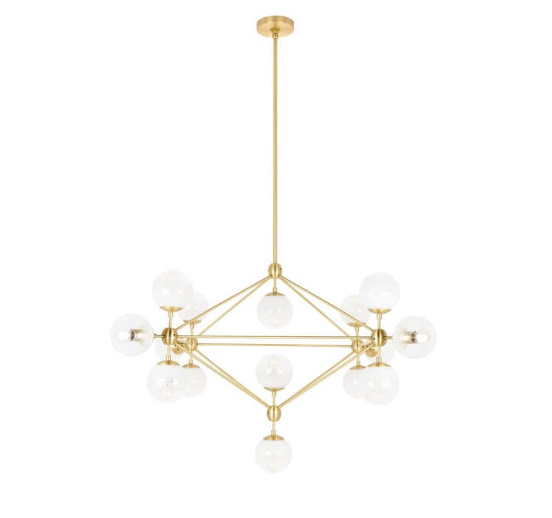 Lampa wisząca PLANETARIO 15 GOLD złota - klosze szronione