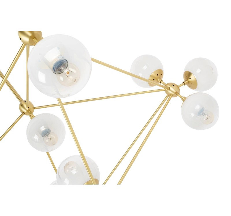 Lampa wisząca PLANETARIO 15 GOLD złota - klosze szronione